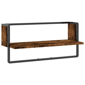 vidaXL N&aacute;stenn&aacute; polica s tyčou dymov&yacute; dub 65x25x30 cm
