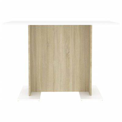 vidaXL Jedálenský stôl biely a farby dubu sonoma 110x60x75 cm drevo