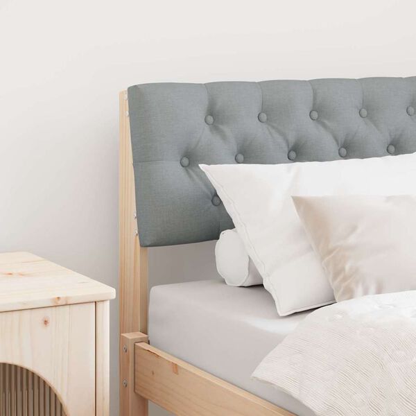 vidaXL Čalúnené čelo postele Svetlosivá 80 cm Masívne borovicové drevo