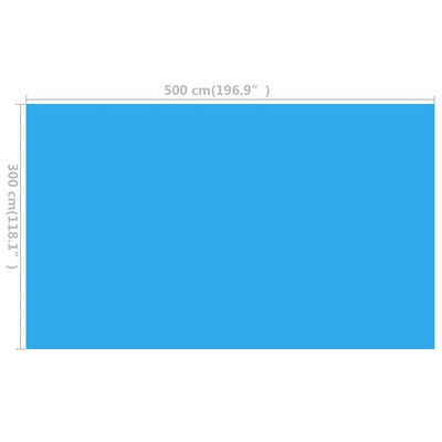vidaXL Obdĺžniková bazénová plachta 500x300 cm, PE, modrá