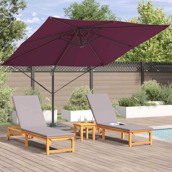 vidaXL Roma Parasol Červená 286 x 285 x 265 cm Polyester a hliník