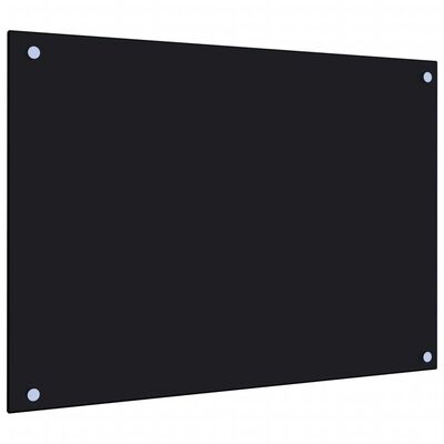 vidaXL Kuchynská zástena, čierna 70x50 cm, tvrdené sklo