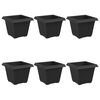 vidaXL &Scaron;tvorcov&yacute; črepn&iacute;k na kvety 6 pcs Čierna 33 x 33 x 26 cm Plast