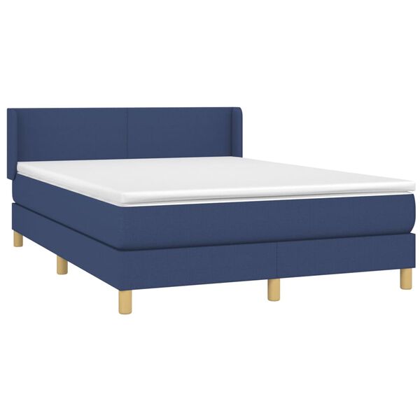 vidaXL Boxspring posteľ s matracom modr&yacute; 140x190 cm l&aacute;tka
