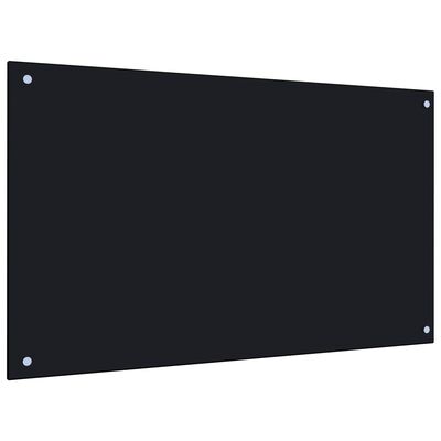 vidaXL Kuchynská zástena, čierna 100x60 cm, tvrdené sklo