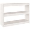 vidaXL Knižnica/deliaca stena biela 100x30x71,5 cm borovica