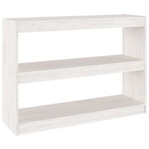 vidaXL Knižnica/deliaca stena biela 100x30x71,5 cm borovica