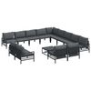 vidaXL S&uacute;prava z&aacute;hradn&yacute;ch pohoviek 14 ks Čierna Oceľ