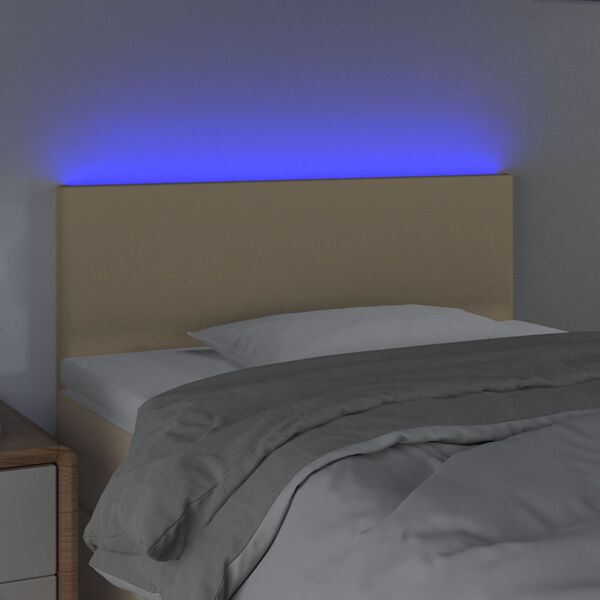 vidaXL Čelo postele s LED kr&eacute;mov&eacute; 100x5x78/88 cm l&aacute;tka