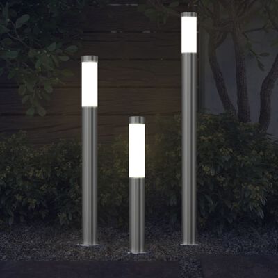 Záhradné stĺpikové svietidlá RVS 3 ks, E27 230V