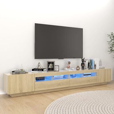 vidaXL TV skrinka s LED svetlami dub sonoma 260x35x40 cm