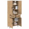 vidaXL Highboard 2 pcs Remeseln&yacute; dub Drevovl&aacute;knit&aacute; doska a sklo
