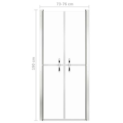 vidaXL Sprchové dvere, priehľadné, ESG 76x190 cm