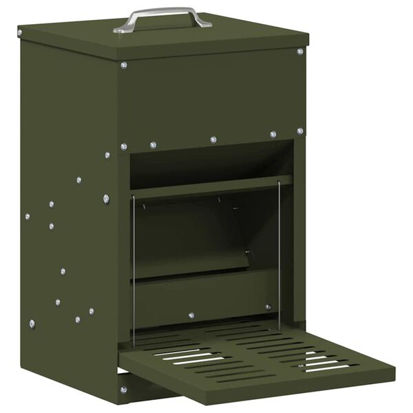 vidaXL Krm&iacute;tko s ped&aacute;lom pre kura Olivov&aacute; zelen&aacute; 25 x 42 x 40 cm