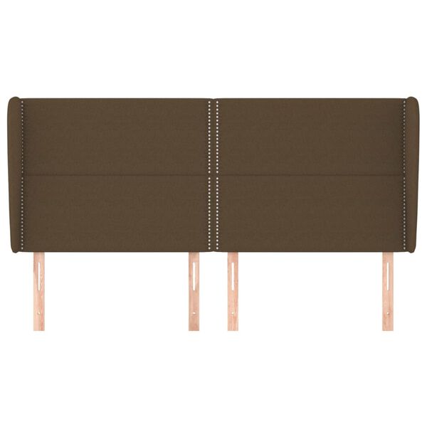 vidaXL Čelo postele so z&aacute;hybmi tmavohned&eacute; 163x23x118/128 cm l&aacute;tka