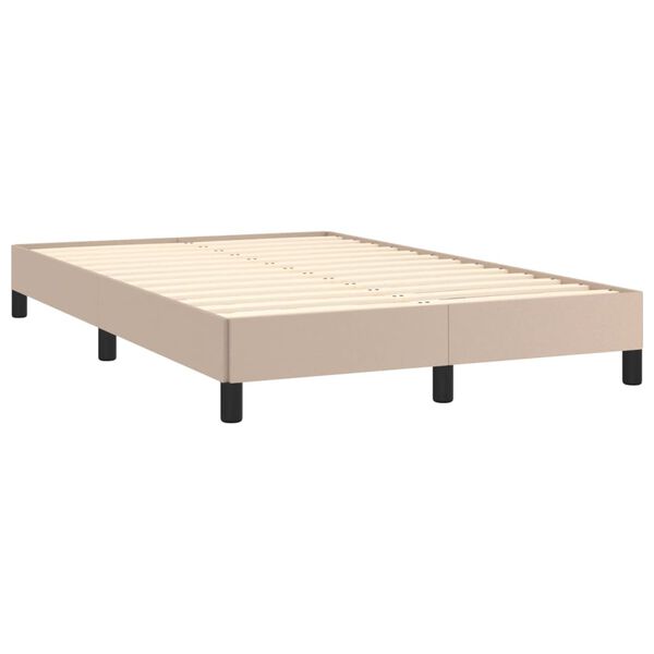 vidaXL Boxspring posteľ+matrac, kapuč&iacute;nov&aacute; 120x190cm, umel&aacute; koža