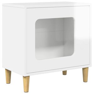 vidaXL Mačka Dom Leskl&aacute; biela 51 x 30 x 52 cm Kompozitn&eacute; drevo