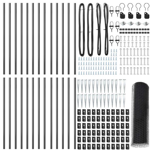 vidaXL Stĺp na plot. Siv&aacute; 50 x 0,6 m (25 mm sieť) Ocel a PVC