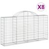vidaXL Obl&uacute;kov&eacute; gabi&oacute;nov&eacute; ko&scaron;e 8ks 200x30x100/120cm pozinkovan&eacute; železo