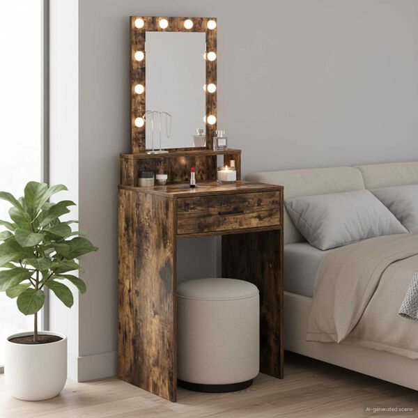 vidaXL Toaletný stolík Hnedá 50 x 41 x 140 cm Kompozitné drevo