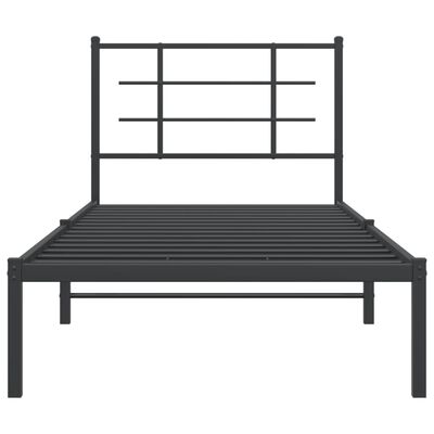 vidaXL Kovový rám postele s čelom čierny 90x190 cm