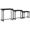 vidaXL Nesting k&aacute;vov&yacute; st&ocirc;l 3 pcs Čierny dub 50.5 x 35 x 53 cm