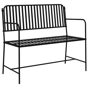 vidaXL Z&aacute;hradn&aacute; lavička 2 -Seater 103,5 x 51,5 x 90 cm Oceľ Čierna