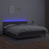 vidaXL Boxspring posteľ s matracom a LED siv&aacute; 180x200 cm umel&aacute; koža