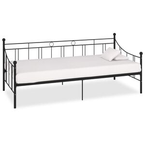 vidaXL R&aacute;m dennej postele čierny kovov&yacute; 90x200 cm