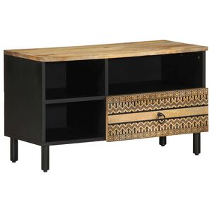 vidaXL TV skrinka Čierna 80x33,5x46 cm Mas&iacute;vne hrub&eacute; drevo Mango