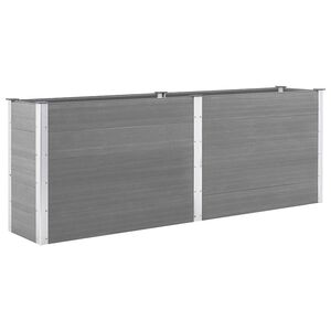 vidaXL Vyv&yacute;&scaron;en&yacute; z&aacute;hradn&yacute; z&aacute;hon 250x50x91 cm, WPC, siv&yacute;