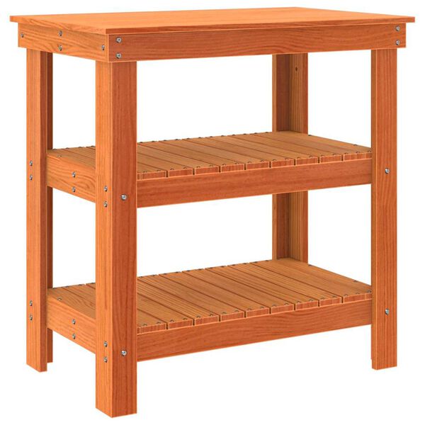 vidaXL Pracovn&yacute; st&ocirc;l s poličkou Včel&iacute; hned&yacute; 78,5 x 50 x 80 cm