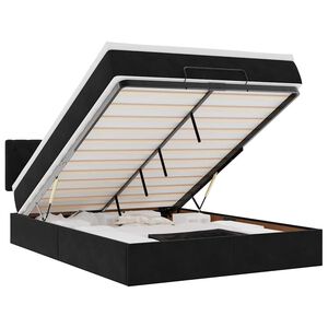 VidaXL Osmansk&aacute; posteľ s matracom a LED di&oacute;dami čierna 140x190cm zamat