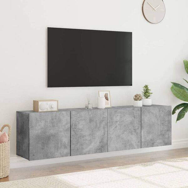 vidaXL TV skrinky n&aacute;stenn&eacute; 2 ks bet&oacute;novo siv&eacute; 80x30x41 cm