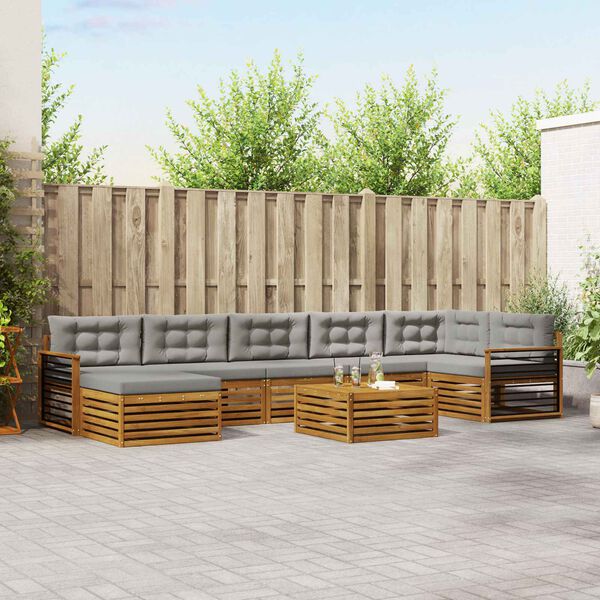 vidaXL S&uacute;pravy pohoviek s vank&uacute;&scaron;om 8 pcs Pr&iacute;rodn&aacute; a svetlosiv&aacute;