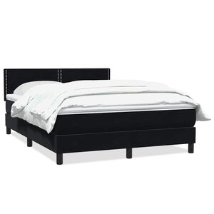 vidaXL Posteľn&yacute; r&aacute;m boxspring s matracom čierny 160x210 cm zamat