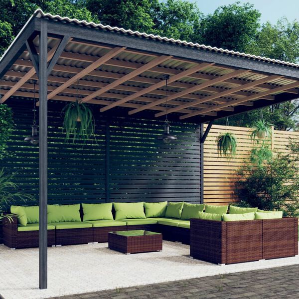 vidaXL 11-dielna z&aacute;hradn&aacute; sedacia s&uacute;prava s vank&uacute;&scaron;mi polyratan hned&aacute;