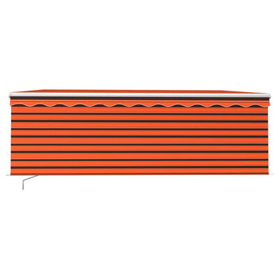 vidaXL Ručne zaťahovacia markíza s tienidlom 4,5x3 m oranžovo-hnedá