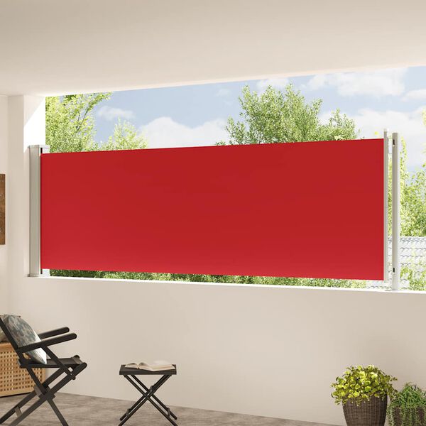 vidaXL Zaťahovacia bočn&aacute; mark&iacute;za na terasu 117x600 cm červen&aacute;