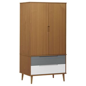 vidaXL &Scaron;atn&iacute;k MOLDE, hned&yacute; 90x55x175 cm, borovicov&yacute; mas&iacute;v