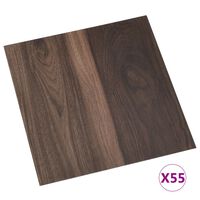 vidaXL Samolepiace podlahové dosky 55 ks, PVC 5,11 m², tmavohnedé
