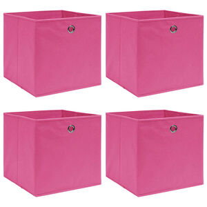 vidaXL &Uacute;ložn&eacute; boxy 4 ks, ružov&eacute; 32x32x32 cm, l&aacute;tka