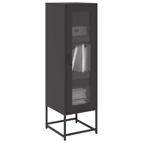 vidaXL Highboard Black 36x39x123 cm Oceľ valcovan&aacute; za studena