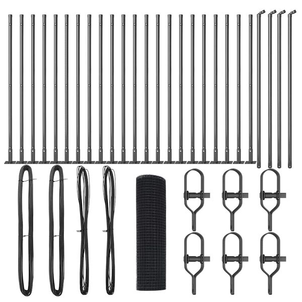 vidaXL Stĺp na plot. Siv&aacute; 50 x 0,8 m (25 x 25 mm sieť) Ocel a PVC