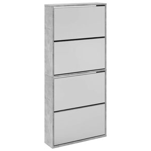 vidaXL Botn&iacute;k so zrkadlom 4-poschodov&yacute; bet&oacute;novo siv&yacute; 63x17x134 cm