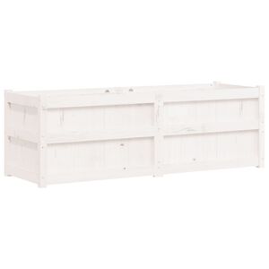 vidaXL Z&aacute;hradn&yacute; kvetin&aacute;č biely 150x50x50 cm borovicov&yacute; mas&iacute;v