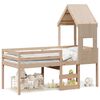 vidaXL Vysok&aacute; posteľ so strechou 90x190 cm borovicov&yacute; mas&iacute;v