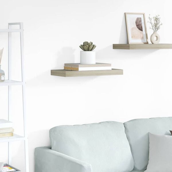 vidaXL Pl&aacute;vaj&uacute;ca n&aacute;stenn&aacute; polica, dubov&aacute; 50x23x3,8 cm, MDF