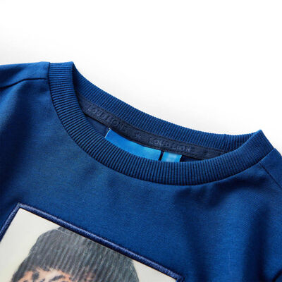 Detské tričko s dlhým rukávom tmavo modré 92