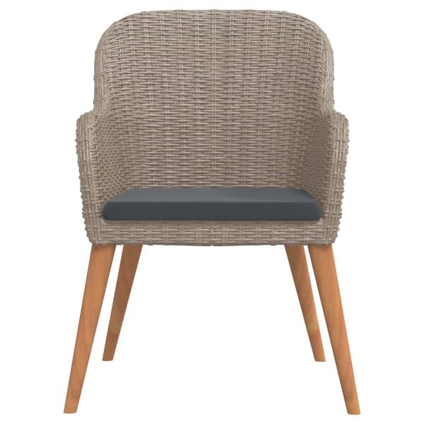 vidaXL 5-dielna záhradná jedálenská súprava s vankúšmi hnedá